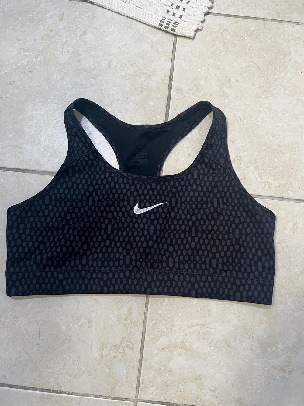 Nike Black Dot-Pattern Racerback Sports Bra XL